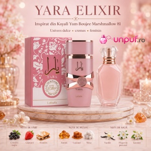 Parfum Lattafa Yara Elixir 100 ml, Apă de Parfum Damă, Aromă Dulce Gourmandă Ambra Vanilat, Note de Coacăze Negre, S’Mores cu Căpșuni, Caramel, Mosc și Vanilie - Img 7