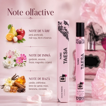 Parfum Nori Taesa 35 ml, Apă de Parfum Damă, Aromă Fructat Florală Dulce, Format Compact, Note de Pară, Portocală, Măr Roșu, Litchi, Gardenie, Iasomie, Vanilie, Mosc și Ciocolată - Img 2