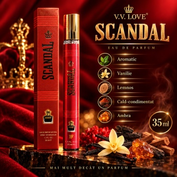 Parfum pentru barbati Scandal V.V. Love, Apa de Parfum, 35 ml, aroma aromatica vanilata lemnoasa, nucsoara, boabe de tonka si lemn de santal - Img 5