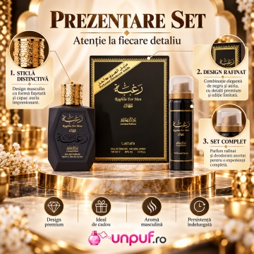 Parfum Raghba For Man Lattafa 100 ml, Apă De Parfum + 50 ml Deodorant Spray, Bărbat - Img 3