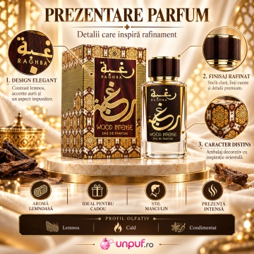 Parfum Raghba Wood Intense Lattafa 100 ml, Apă De Parfum, Bărbat - Img 3