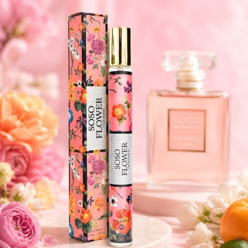 Parfum Soso Flower Pour Femme 35 ml, Apă de Parfum Damă, Aromă Floral Citrica Elegantă, Format Compact, Note de Portocală, Mandarină, Bergamotă, Floare de Portocal, Trandafir, Iasomie, Vanilie, Mosc Alb și Paciuli