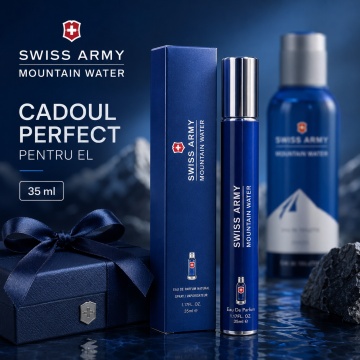 Parfum Swiss Army Mountain Water 35 ml, Apă de Parfum Bărbat, Aromă Proaspătă Aromatică, Verde și Lemnoasă, Format Compact, Note de Mentă, Piper Negru, Rozmarin, Salvie, Mușchi și Paciuli - Img 8