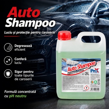 Șampon auto concentrat PRO X Auto Shampoo, pH neutru, spumare intensă, curățare și degresare caroserie, conferă luciu și protecție, pentru toate tipurile de caroserii, 2 L, 4x Stickere - Img 4