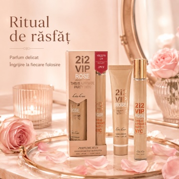 Set 2i2 VIP Rose This Is A Private Party NYC 2x35 ml, Apă de Toaletă Damă 35 ml + Cremă de Mâini 35 ml, Aromă Florală, Fructată, Elegantă și Sofisticată, Note de Șampanie Rosé, Piper Roz, Floare de Piersic, Trandafir, Mosc Alb și Note Lemnoase - Img 5