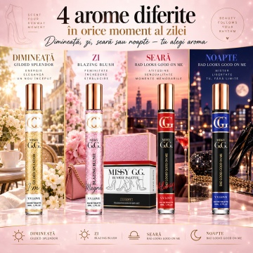 Set 4 Parfumuri Missy GG V.V. Love 35 ml, Golden Horizon, Guardian's Pledge, Eternal Rose, Crimson Bloom, set cadou, pentru Femei - Img 5