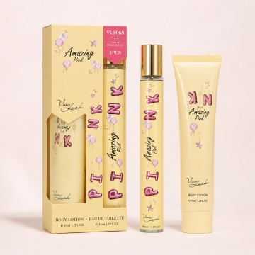 Set Amazing Pink 2x35 ml, Apă de Toaletă Damă 35 ml + Body Lotion 35 ml, Aromă Floral Fructată, Citrică, Dulce și Pudrată, Note de Gutui, Grapefruit, Zambilă, Iasomie, Mosc, Stânjenel, Cedru de Virginia și Ambră - Img 2