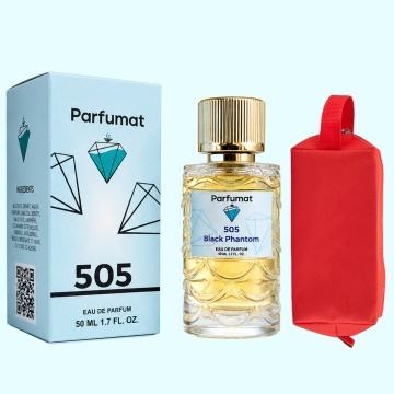 Set Apa de parfum Parfumat 505 Black Phantom, Unisex, 50 ml si Gentuta cosmetice