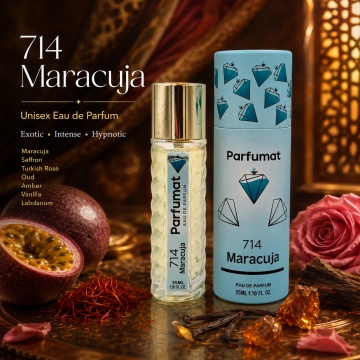 Set Apa de parfum Parfumat 714 Maracuja, Unisex, 35 ml si Gentuta cosmetice - Img 4