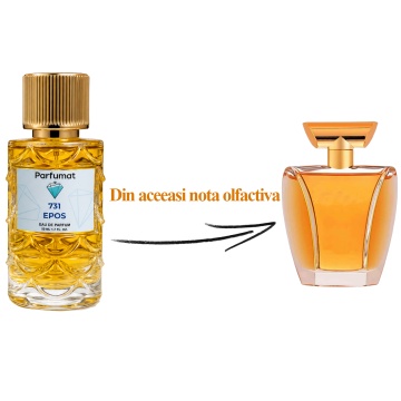 Set Apa de parfum Parfumat 731 EPOS, Dama, 50 ml si Gentuta cosmetice - Img 2