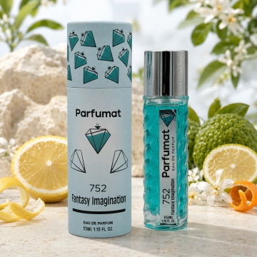 Set Apa de parfum Parfumat 752 Fantasy Imagination, Barbat, 35 ml si Gentuta cosmetice - Img 4