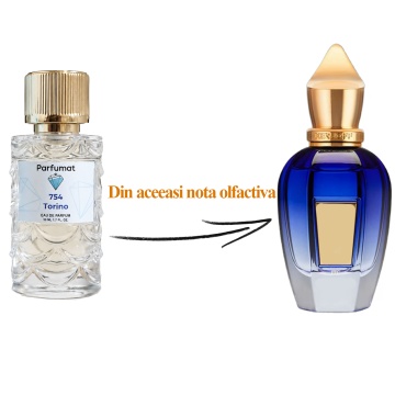 Set Apa de parfum Parfumat 754 Torino, Unisex, 50 ml si Gentuta cosmetice - Img 2