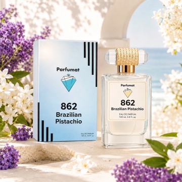 Set Apa de parfum Parfumat 862 Brazilian Pistachio, Unisex 100ml, 100 ml si Gentuta cosmetice - Img 6