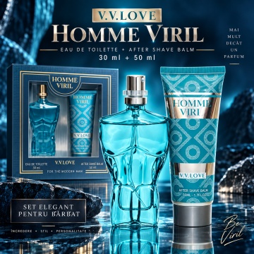 Set Cadou Bărbați V.V.Love Homme Viril, Eau de Toilette 30 ml + After Shave Balm 50 ml