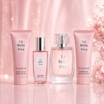 Set Cadou Damă V.V. Love La Bella Viva 4 Piese, Body Lotion, Body Mist, Eau de Parfum și Shower Gel 4x50 ml, Inspirat din La Vie Est Belle Lancôme - Img 2