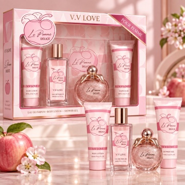 Set Cadou Damă V.V. Love La Pomme Delice 4 Piese – Eau de Parfum 30 ml, Body Mist 50 ml, Body Lotion 50 ml și Shower Gel 50 ml, 180 ml - Img 2