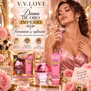 Set Cadou Femei V.V.Love Dama de Oro Imperio, Eau de Parfum 30 ml + Body Lotion 50 ml - Img 3