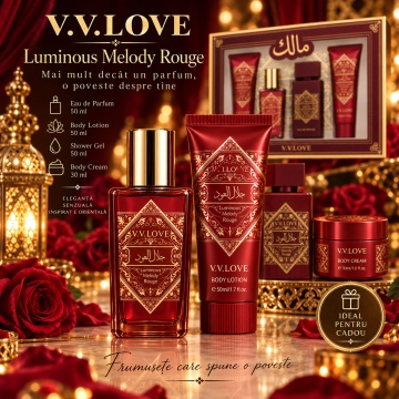 Set Cadou V.V.Love Luminous Melody Rouge, Eau de Parfum + Body Mist + Body Lotion + Shower Gel, 4 Produse 180 ml - Img 4