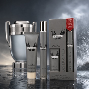 Set Determined For Man 2x35 ml, Apă de Toaletă Bărbat 35 ml + Cremă de Mâini 35 ml, Aromă Masculină Proaspătă, Acvatică, Citrată și Lemnoasă, Note Marine, Grapefruit, Mandarină, Frunză de Dafin, Iasomie, Ambergris, Lemn de Guaiac, Lichen și Paciuli - Img 3