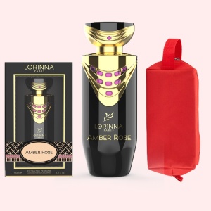 Set Extract de Parfum Lorinna Paris Parfum, De Luxe Collection, Amber Rose, 100 ml, Unisex Damă Bărbat si Gentuță Parfumuri