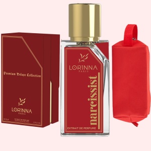 Set Extract de Parfum Lorinna Paris Parfum, De Luxe Collection, Narcissist, 50 ml, Unisex Damă Bărbat si Gentuță Parfumuri