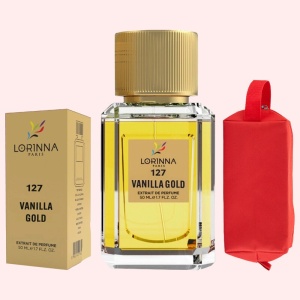 Set Extract de Parfum Lorinna Paris Parfum Vanilla Gold, Unisex Damă Bărbat, 50 ml si Gentuță Parfumuri