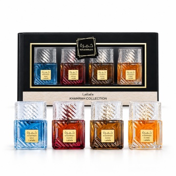 Set Lattafa Khamrah 4 x 25 ml Gift Pack, Waha, Dukhan, Qahwa, Khamrah - Img 1