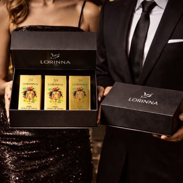 Set parfum Lorinna Paris Aventues & Vanilla Tobacco & Caramello, 3 x 50 ml, Cutie cadouri parfum premium - Img 3
