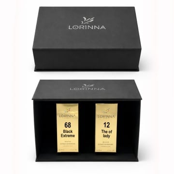 Set parfum Lorinna Paris The of lady & Black Extreme, 2 x 50 ml, Cutie cadouri parfum premium