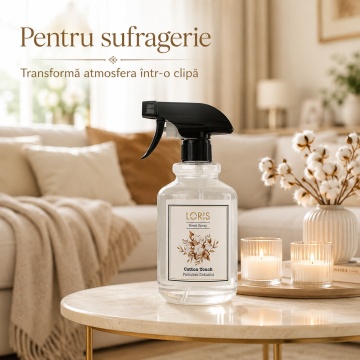 Spray Odorizant Loris Pafum Cotton Touch, 500 ml, pentru Cameră, Hol, Baie și Auto, Aromă Curată de Bumbac - Img 5