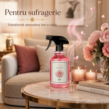 Spray Odorizant Loris Pafum Rose, 500 ml, pentru Cameră, Hol, Baie și Auto, Aromă Florală de Trandafir - Img 5