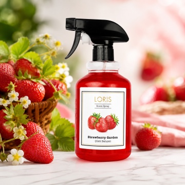 Spray Odorizant Loris Pafum Strawberry Garden, 500 ml, pentru Cameră, Hol, Baie și Auto, Aromă de Căpșuni