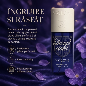 Spray Parfumat pentru Corp V.V. Love Ethereal Violet, 150 ml, Damă, Aromă Florală și Catifelată de Violetă - Img 6