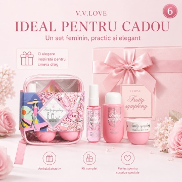 Travel Kit V.V. Love Family Symphony, Set Damă cu Body Mist 40 ml, Shower Gel 90 ml și Body Cream 50 ml - Img 6