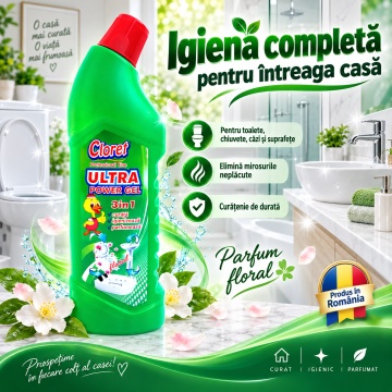 Detartrant WC 3in 1 Ultra Power Clor Gel Floral – 750 ml - Img 6