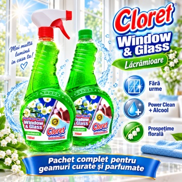Detergent geamuri Cloret Window & Glass – Lacramioara (rezervă), 2 x 750 ml - Img 6