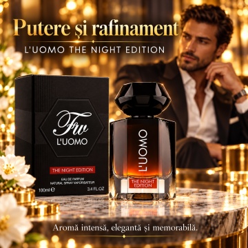 Fragrance World L'Uomo the Night Edition – Parfum EDP 100 ml, bărbați - Img 5