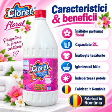 Înălbitor Parfumat Floral Cloret – 2 L - Img 6