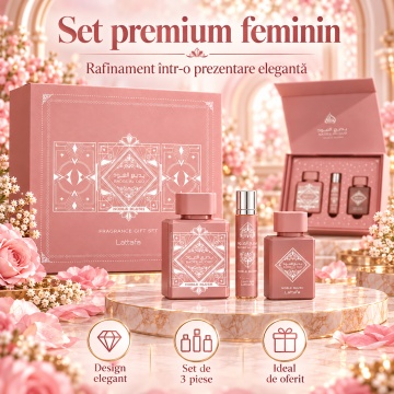 Lattafa Set Cadou A Luxurious Badee Al Oud Noble Blush – 3 Pcs, damă - Img 10
