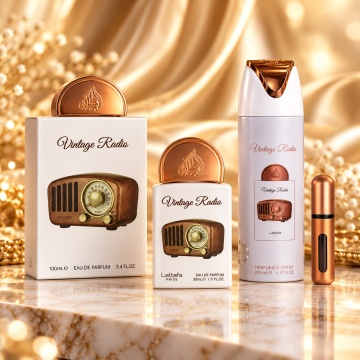 Lattafa Set cadou Vintage Radio – Parfum + + Deodorant – 100 ml + 20 ml, unisex