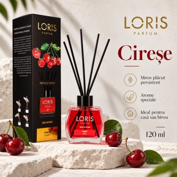 Loris Parfum Cireșe 120 ml – Odorizant de Cameră cu Bețișoare Parfumate - Img 3