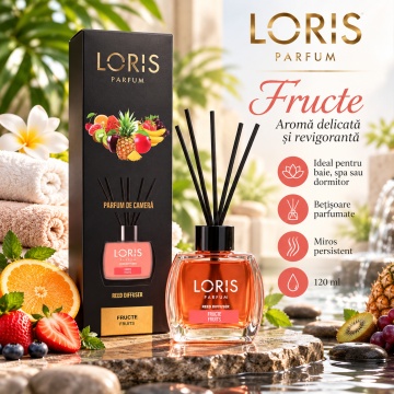 Loris Parfum Fructe 120 ml – Odorizant de Cameră cu Bețișoare Parfumate - Img 4