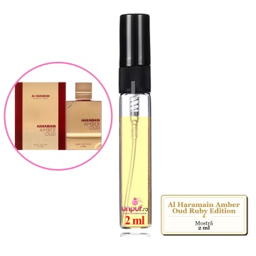 Mostra fiola din Parfumul Al Haramain Amber Oud Ruby Edition, decant sticla cu pulverizator - Img 2