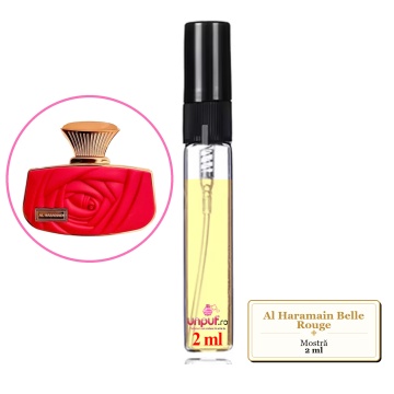 Mostra fiola din Parfumul Al Haramain Belle Rouge, decant sticla cu pulverizator