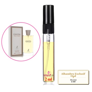 Mostra fiola din Parfumul Alhambra Exclusif Oud, decant sticla cu pulverizator