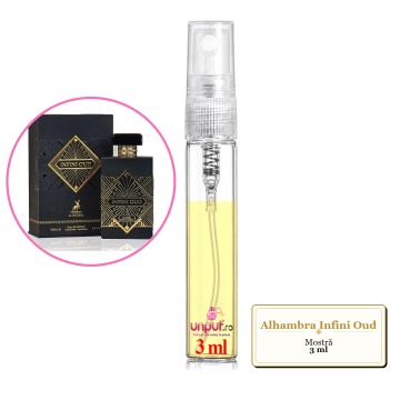 Mostra fiola din Parfumul Alhambra Infini Oud, decant sticla cu pulverizator - Img 2