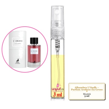 Mostra fiola din Parfumul Alhambra L’Oudh – Parfum Arabesc En Gross, decant sticla cu pulverizator - Img 3