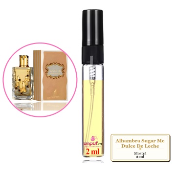 Mostra fiola din Parfumul Alhambra Sugar Me Dulce De Leche, decant sticla cu pulverizator