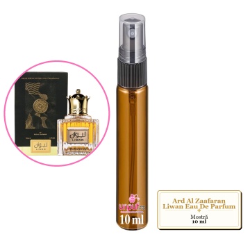 Mostra fiola din Parfumul Ard Al Zaafaran Liwan Eau De Parfum, decant sticla cu pulverizator