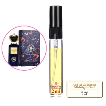 Mostra fiola din Parfumul Ard Al Zaafaran Midnight Oud, decant sticla cu pulverizator